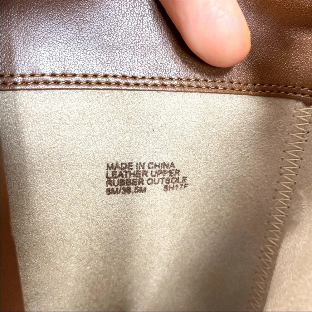 Michael Kors Hamilton Leather Knee High Riding Boot Camel Tan Brown Size 6 SH17F